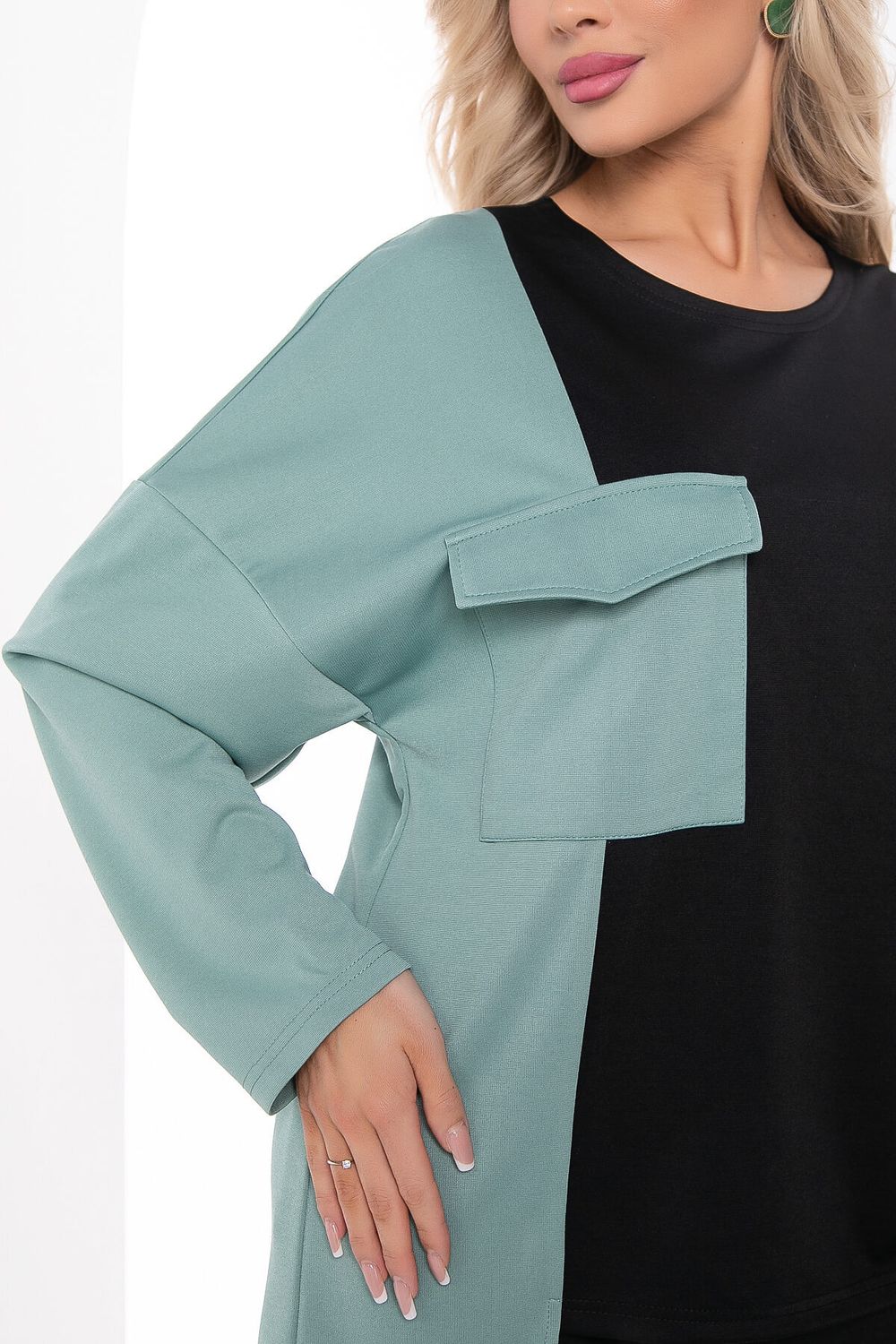 Костюм Дизайр (черно-оливковый) К10866 LT Collection