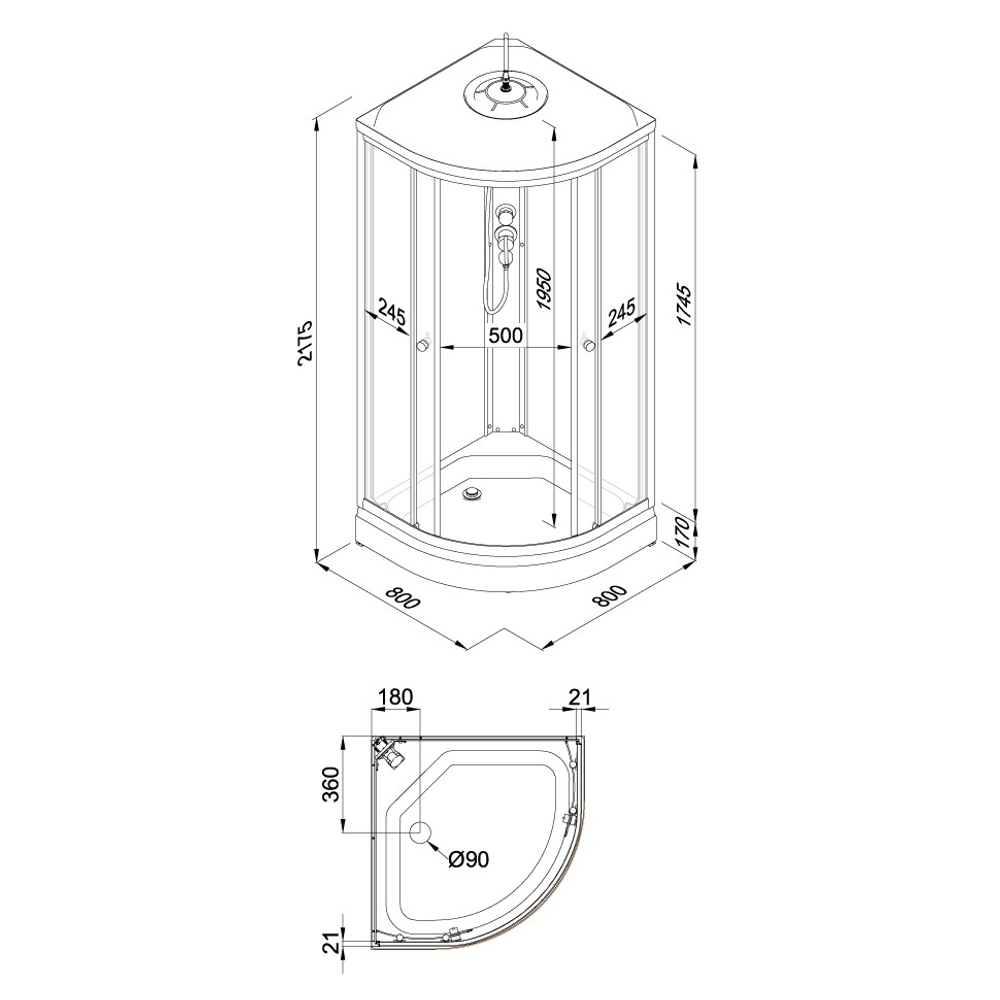 Душевая Кабина Ультра 80*80А
