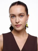 Моносерьга "Nevalyashka" green Gold