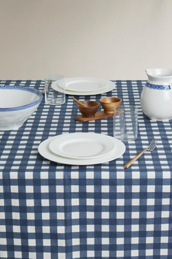ZARA HOME СКАТЕРТЬ В КЛЕТКУ С ПОЛИМЕРНЫМ ПОКРЫТИЕМ,  СИНИЙ