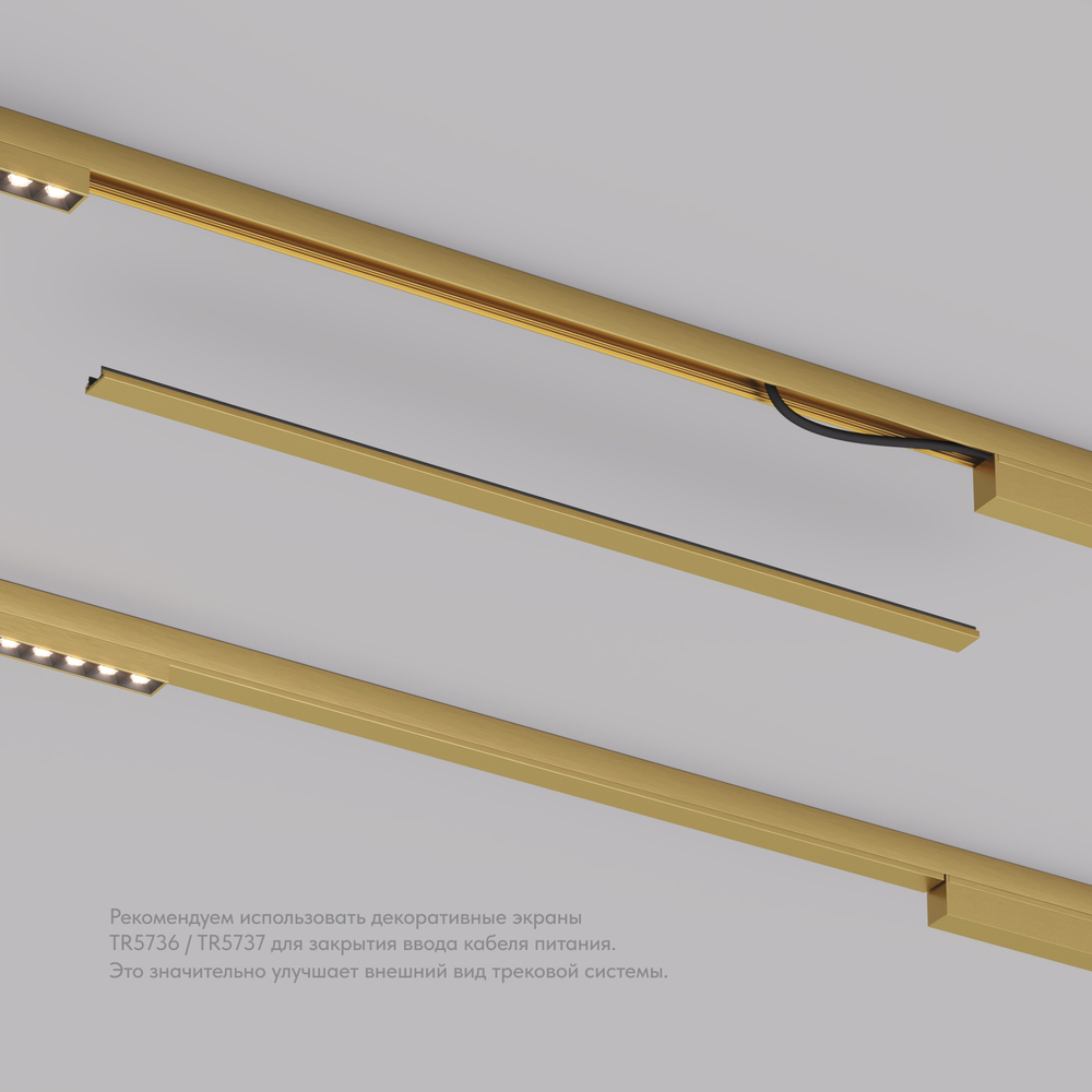 TR5737-SB Декоративная заглушка желоба трека, 50см, для трека Shine, серия Base, сатинированная латунь, алюминий