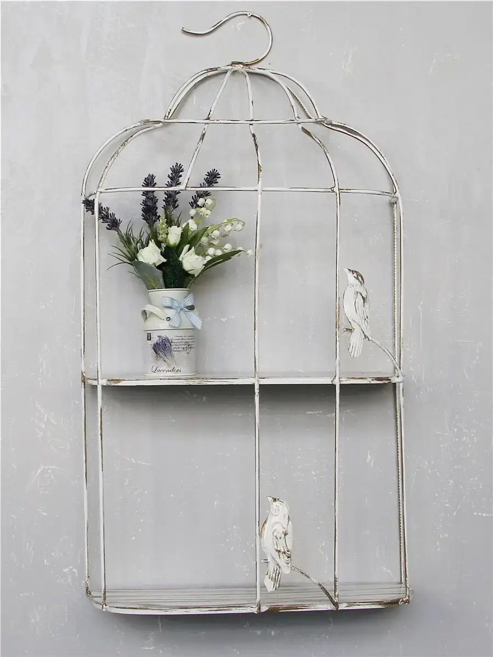 Полка металлическая настенная "Клетка с птичкой"