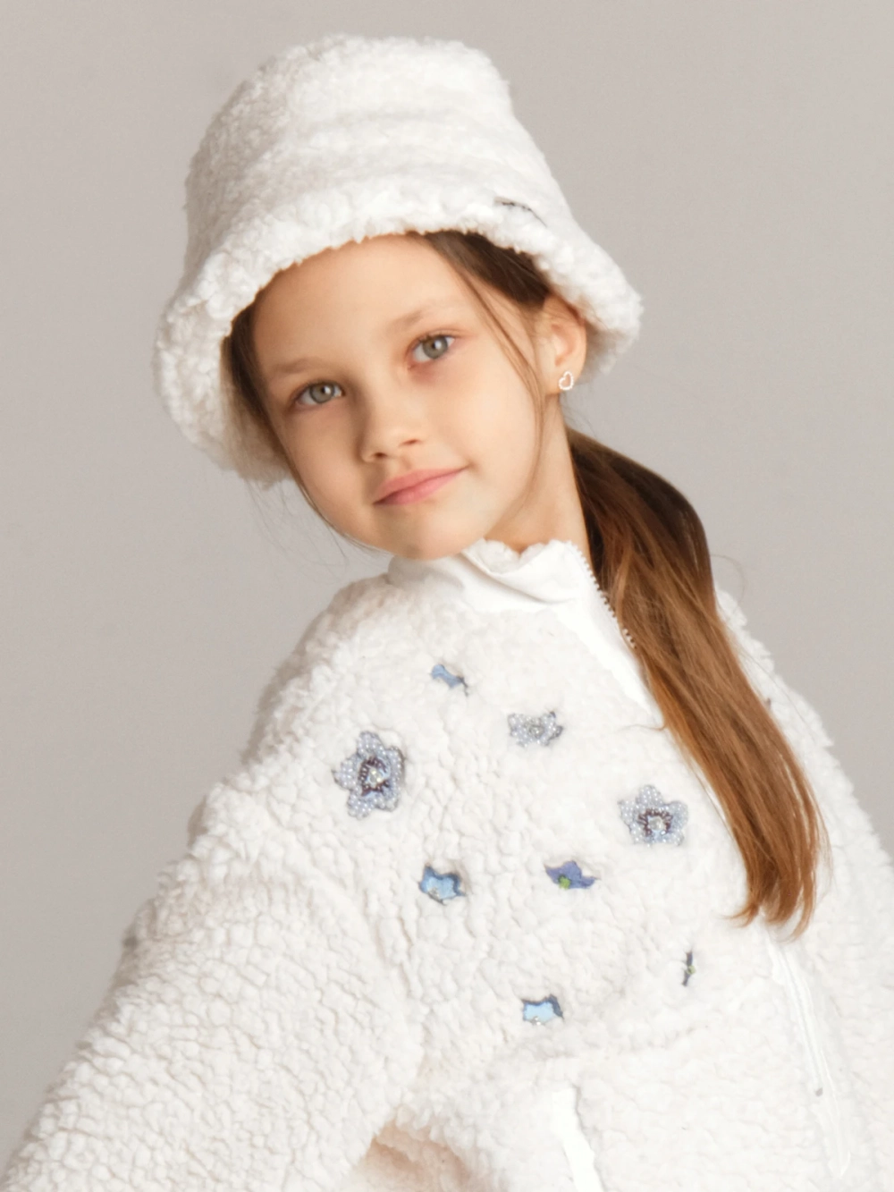 Панама меховая CHILD, молочный