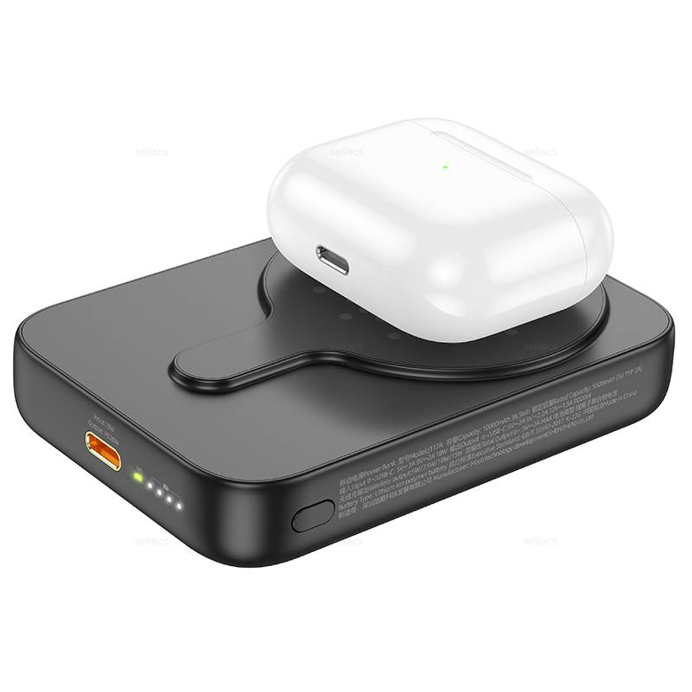 Портативный аккумулятор с MagSafe Hoco J117A 10000mAh QC3.0 (black) (Краснодар склад)
