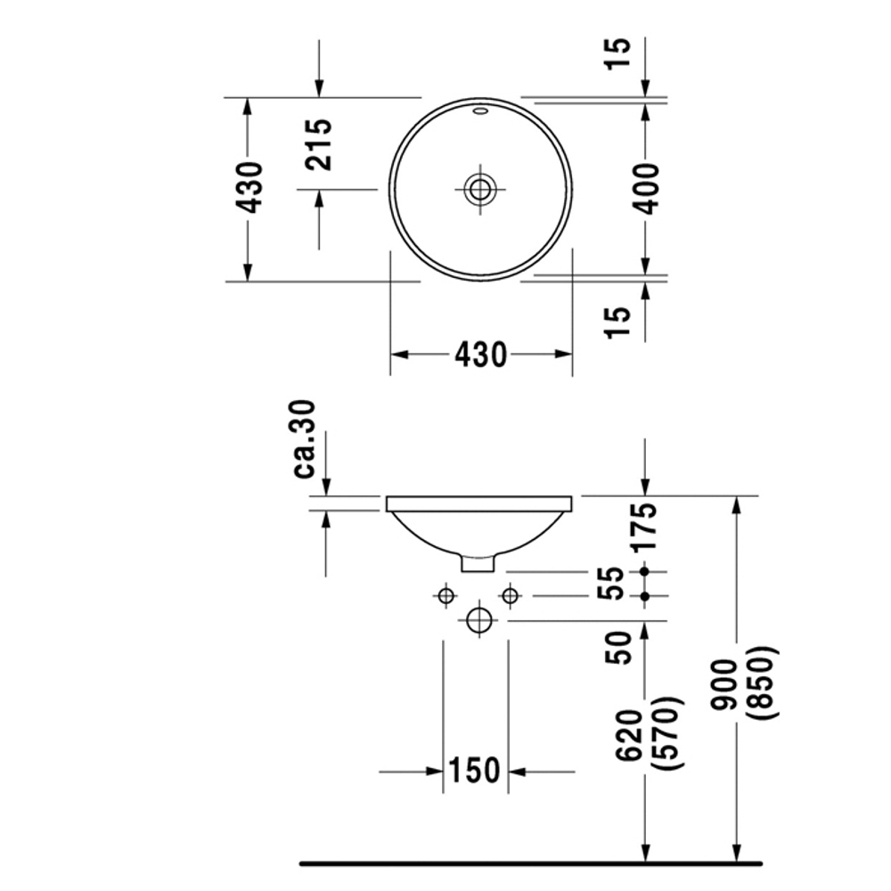 Раковина Duravit Architec 468400000 встраиваемая 40 см