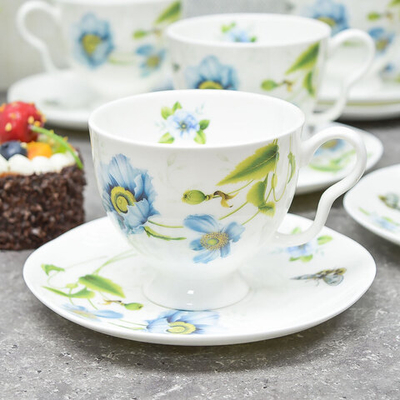Чайный набор 12 предметов 240мл "Flowers" 205-993, костяной фарфор