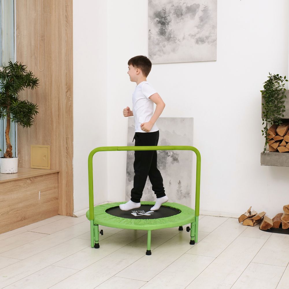 Батут с поручнем DFC JUMPFIT 36&#39;&#39; зеленый