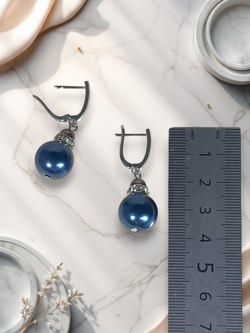 Серьги синяя жемчужина