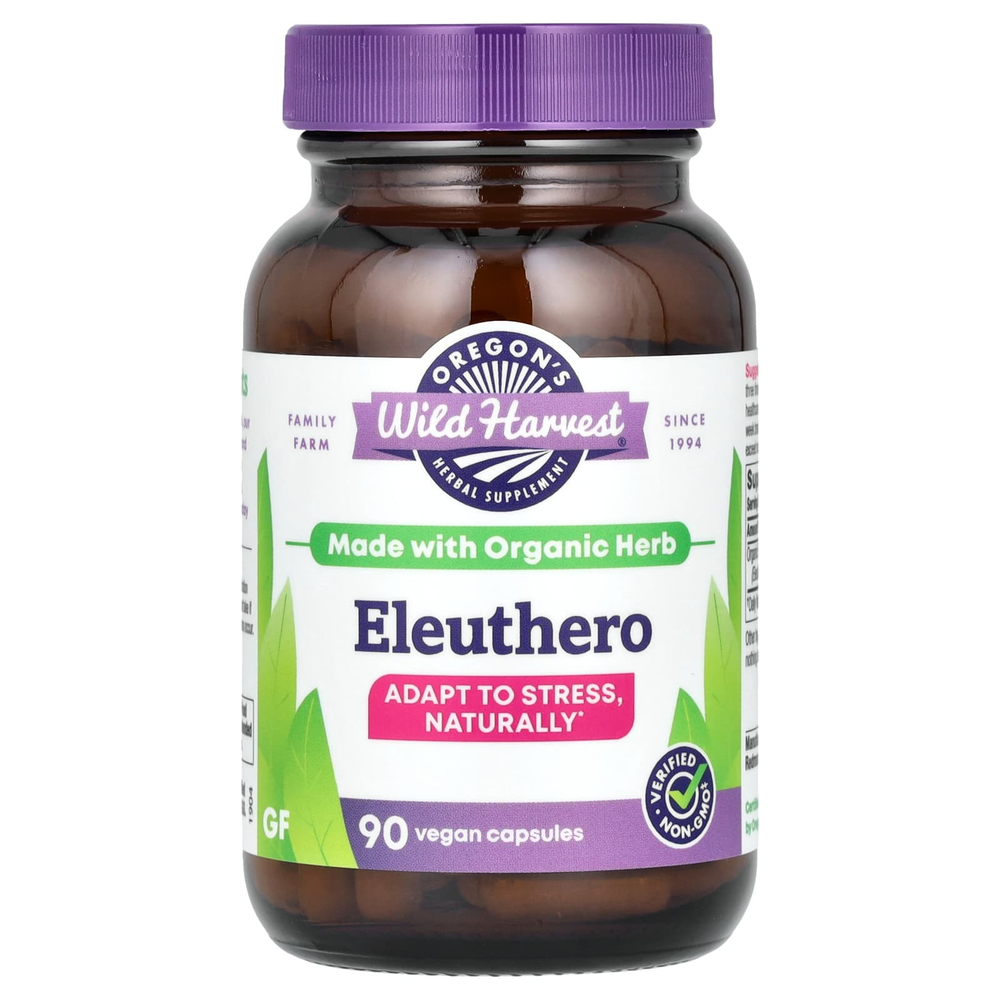 Oregon's Wild Harvest, Eleuthero, 90 веганских капсул (400 мг на капсулу)