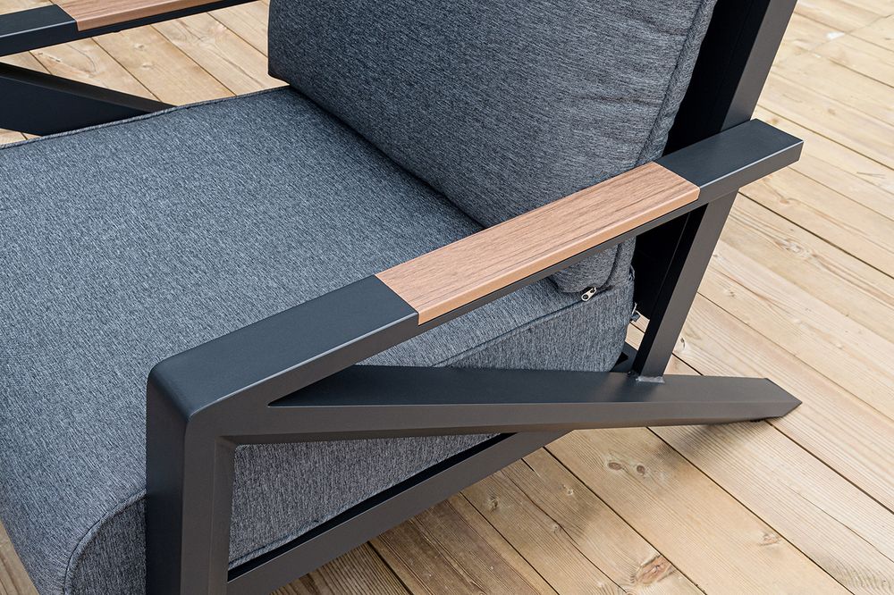 "Лотос" лаунж-зона 5-местная из алюминия, цвет темно-серый