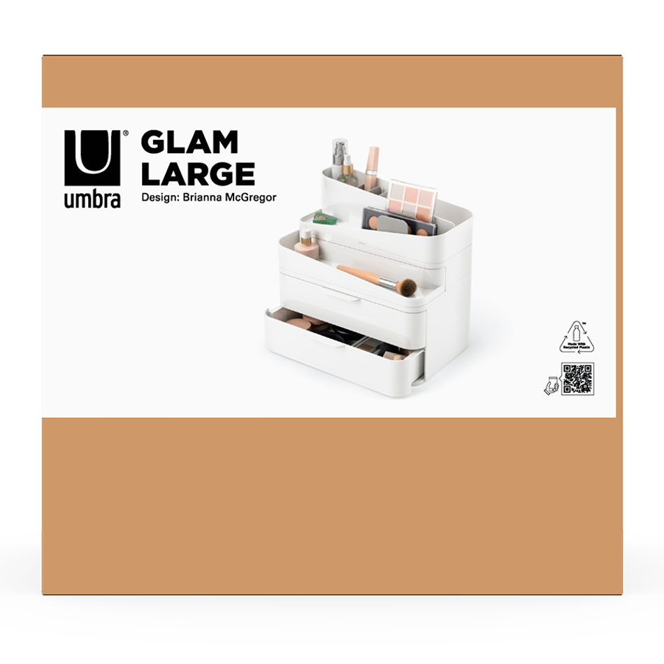 Органайзер-косметичка glam, 27х25 см, белый/серый