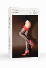 Чулки Le Frivole с красной кружевной резинкой черные L/XL