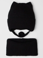 Шапка для девочки на осень с ушками