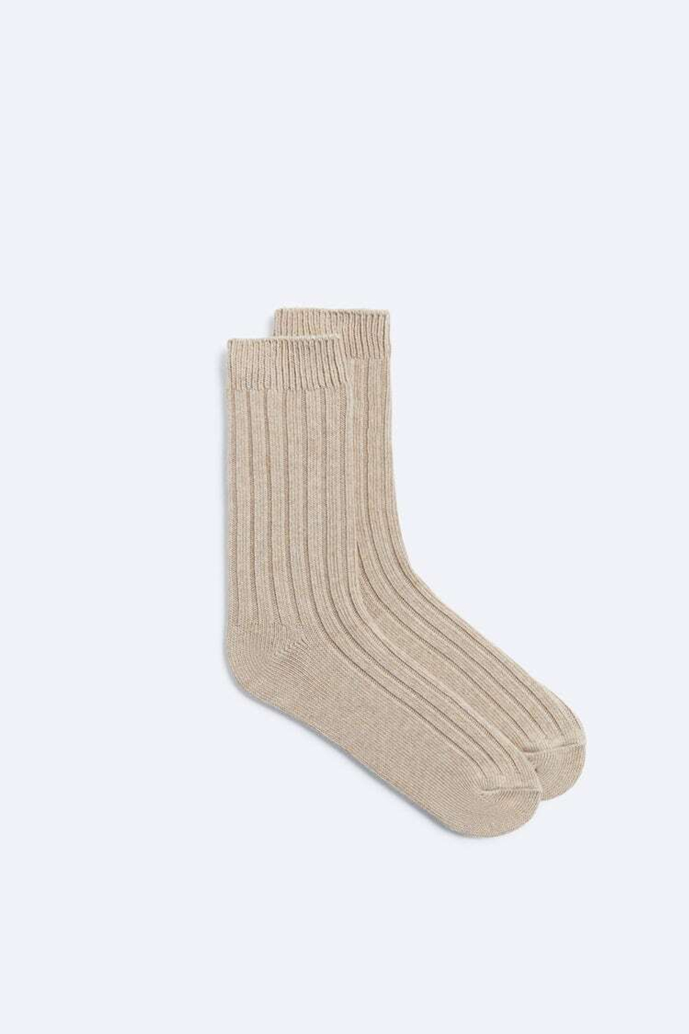 ZARA НОСКИ В РУБЧИК, БЕЖЕВЫЙ