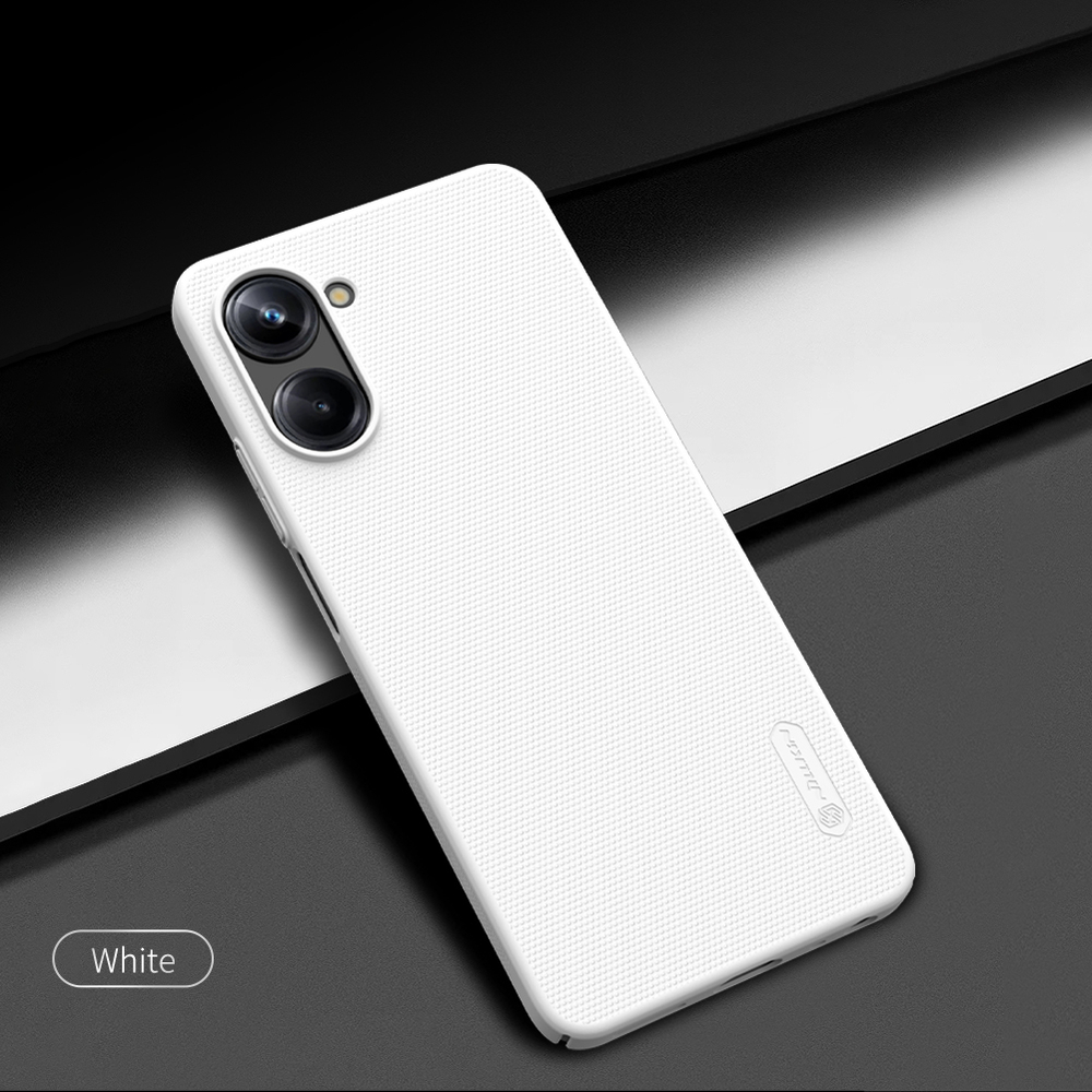 Тонкий жесткий чехол белого цвета от Nillkin для Realme 10 Pro 5G, серия Super Frosted Shield