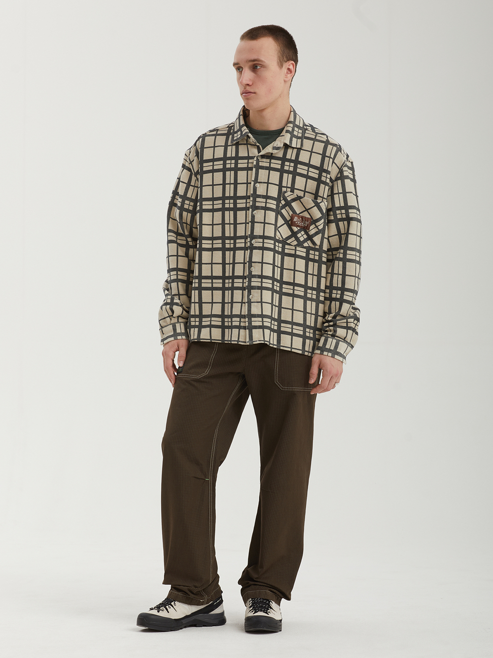 Мужская Рубашка Plaid French Terry