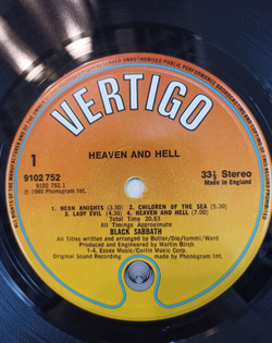 Винтажная виниловая пластинка Black Sabbath Heaven And Hell (UK 1980)