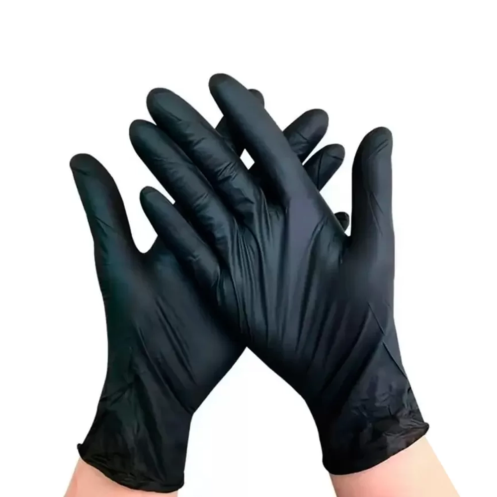 Перчатки нитриловые смотровые нестерильные неопудренные размер XL черный 50 пар