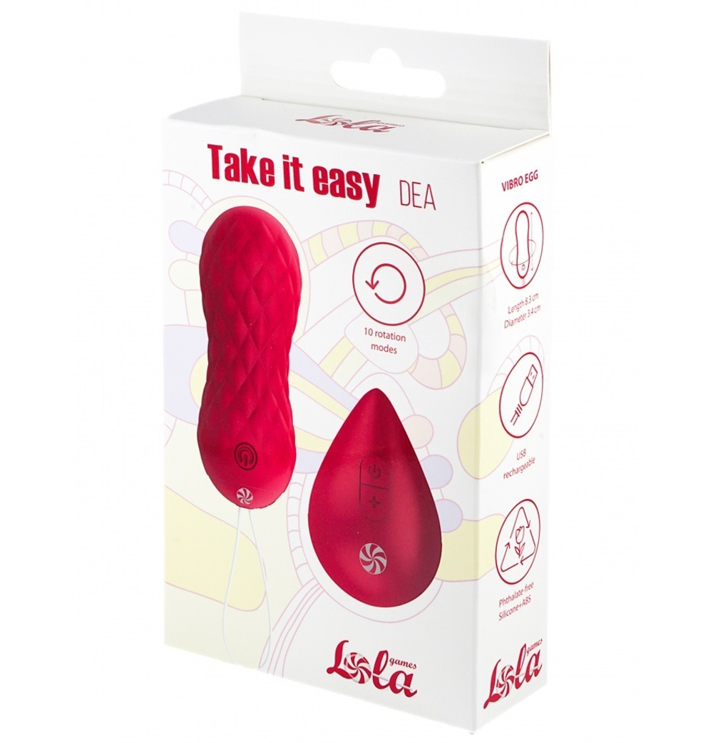 Вагинальные шарики с вибрацией и пультом Take it Easy Dea бордо