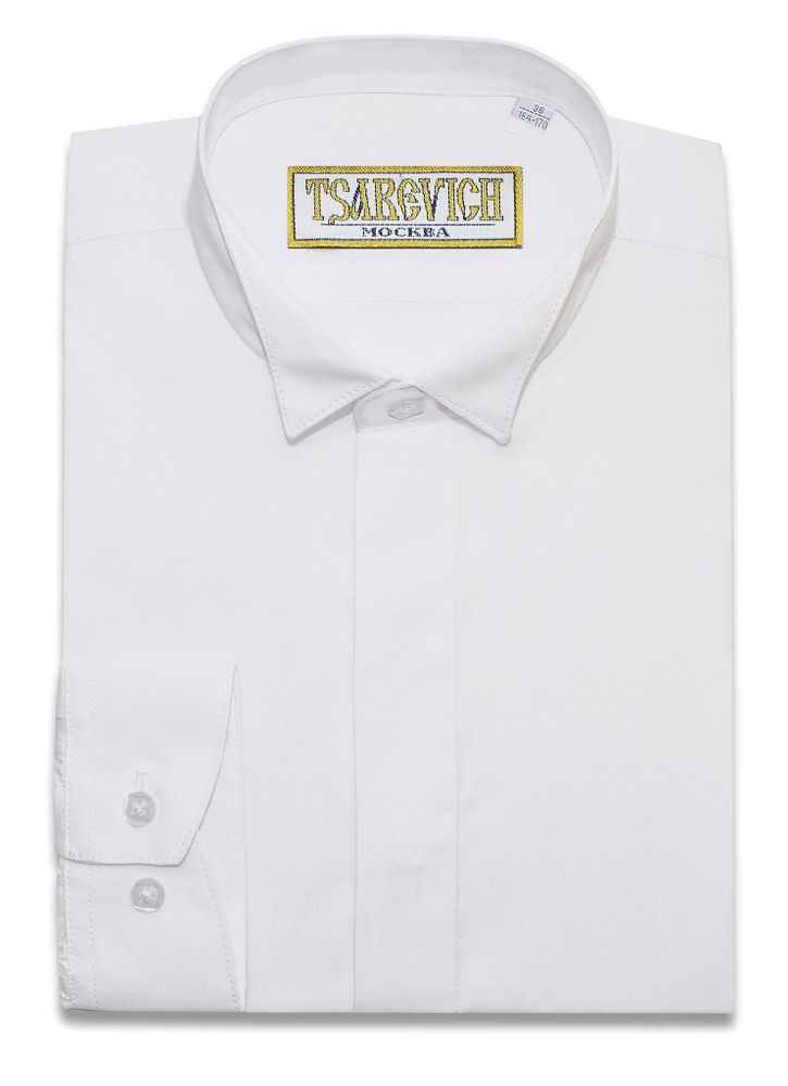 Белая рубашка с воротником-бабочкой TSAREVICH