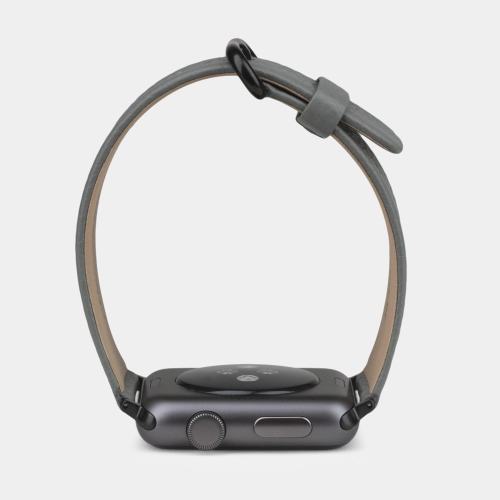 Ремешок для Apple Watch 40/41/42 mm из кожи теленка, стального цвета