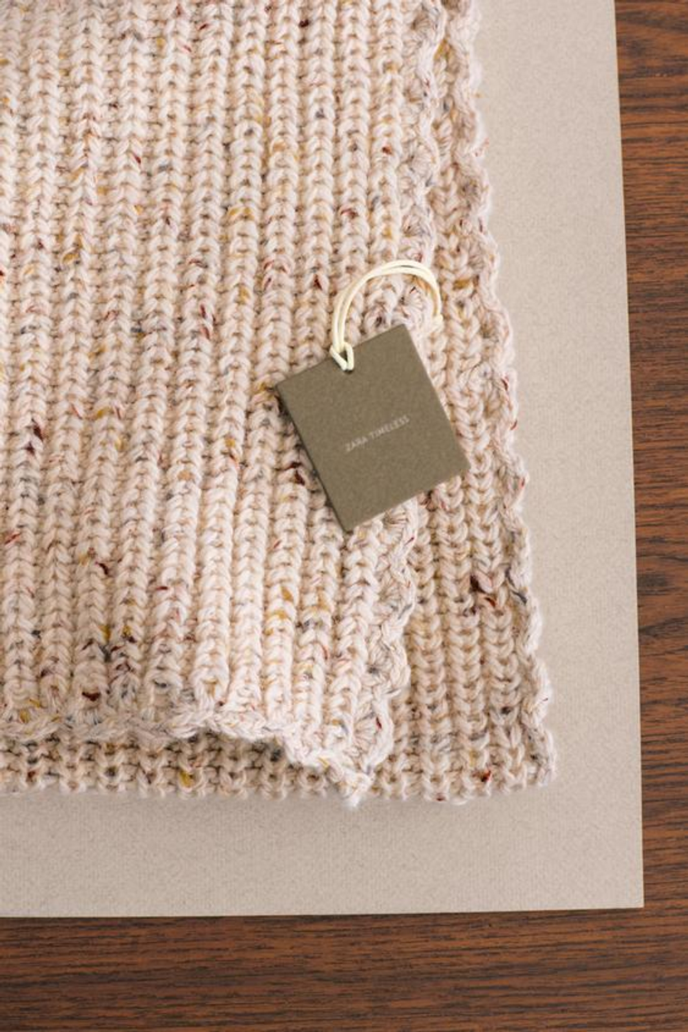 ZARA TIMELESS - ПЛЕД С ПУГОВИЦАМИ ИЗ ШЕРСТИ, СВЕТЛО-БЕЖЕВЫЙ