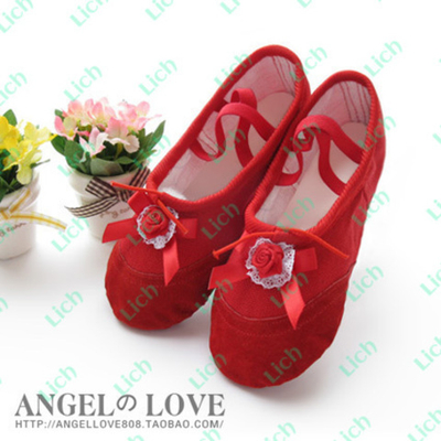 Балетки детские для занятия танцами с декором