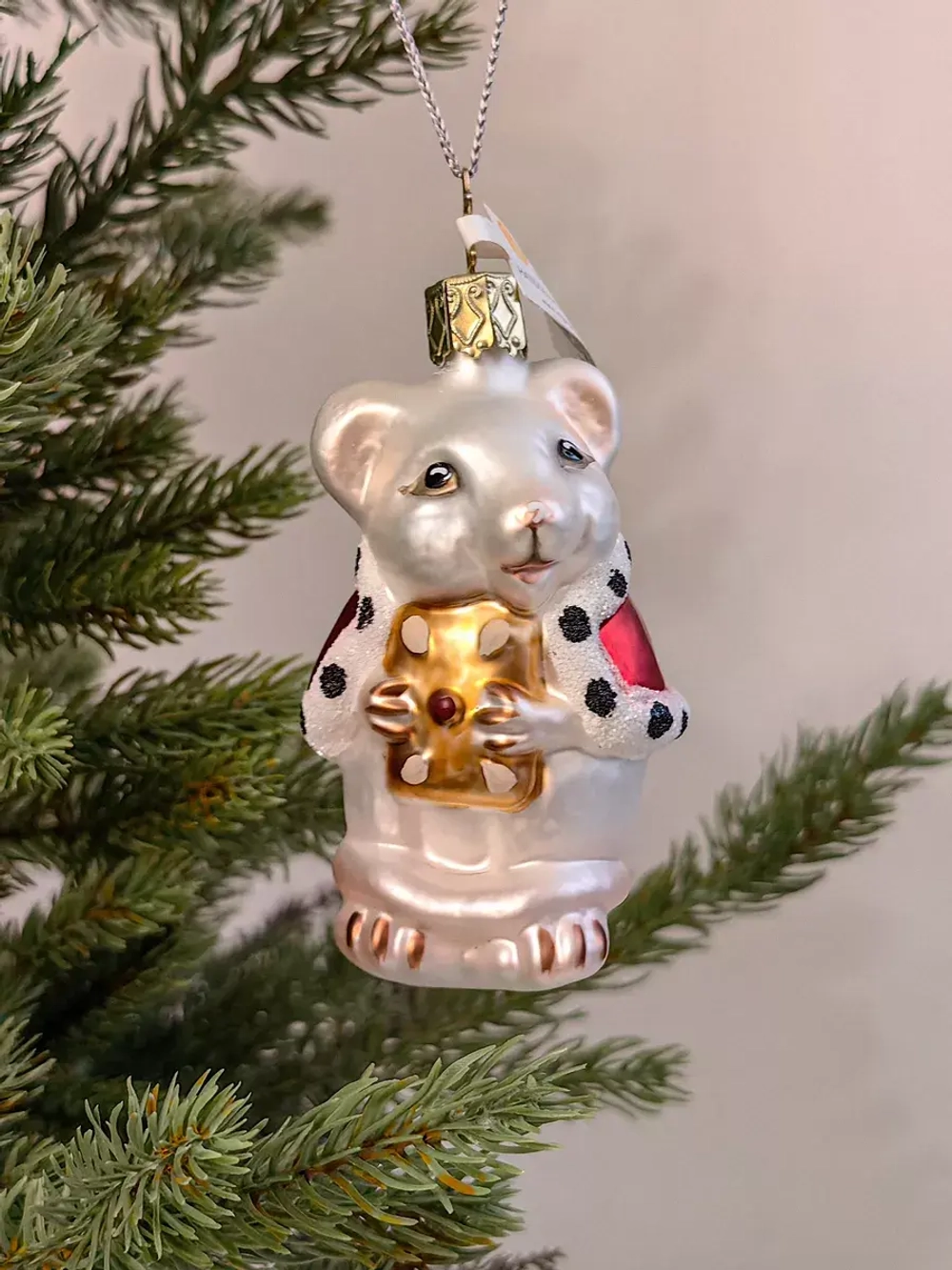 Елочная игрушка Мышь-король стекло