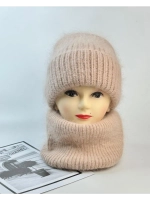 комплект шапка с шарфом- снуд зимний вязаный