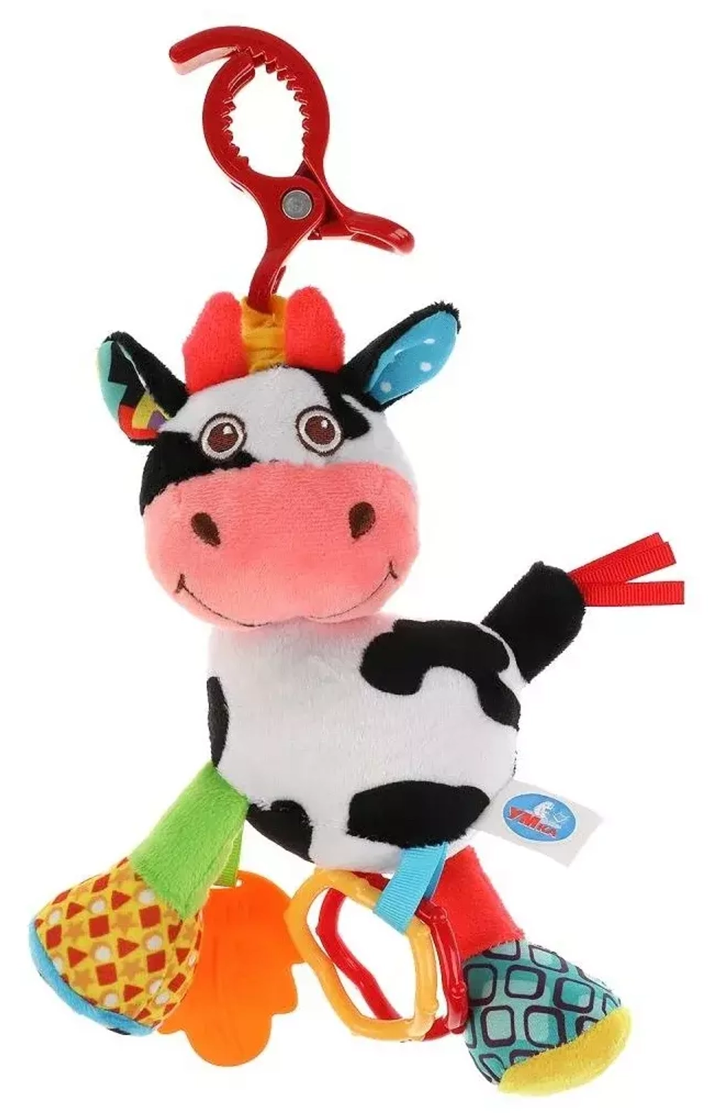 306983/Текстильная игрушка погремушка корова подвеска с вибрацией на блистере Умка/RV-C3/1