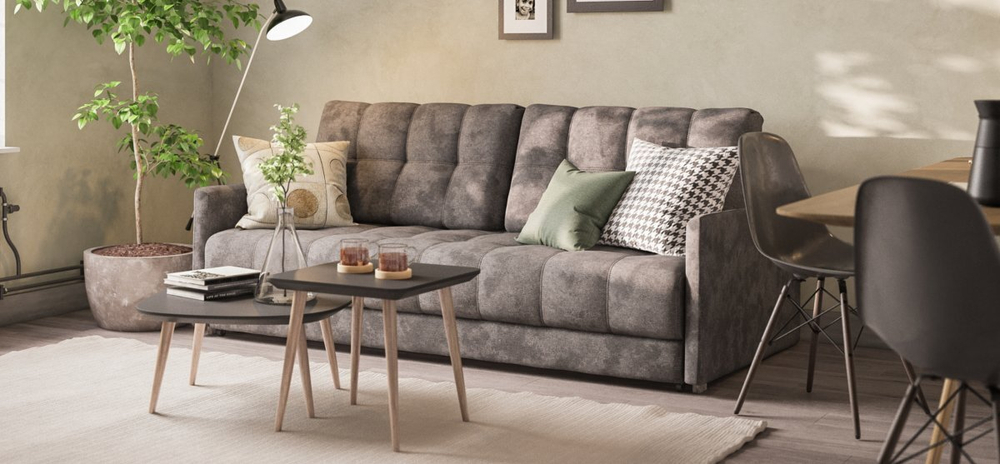 Диван BOSS 2.0 LOFT велюр Alkantara серый