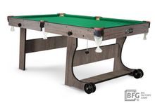 Бильярд BFG Compact Light 6 (Анкор) (Пул, анкор темный (ЛДСП), ЛДСП_16, Manchester 45 Yellow green ш1,98м, Х/б сетка)