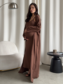 Комплект трикотажный, платье на бретелях и длинная накидка