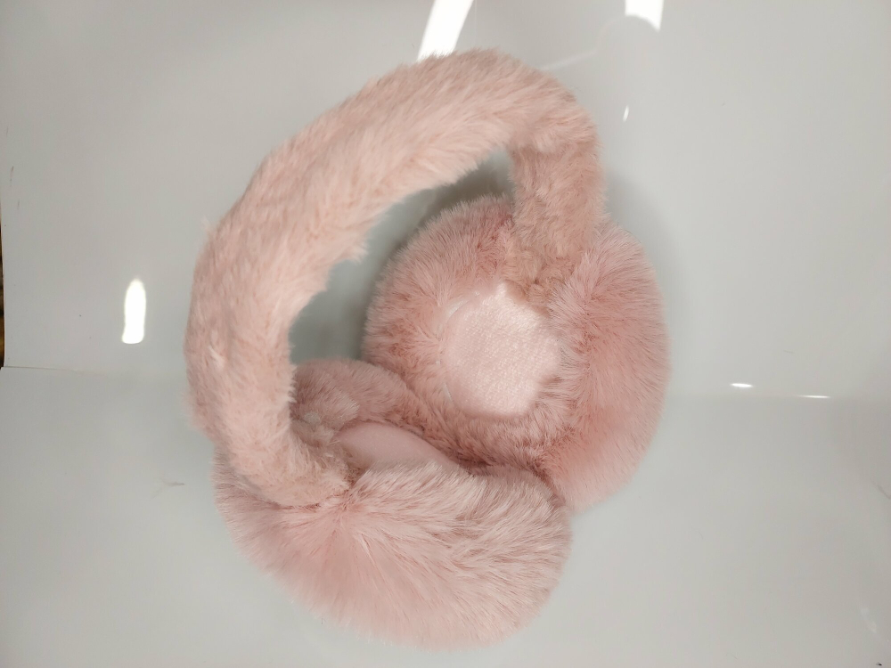 Наушники для занятия спортом. Меховые теплые уютные пастельно-розовые наушники, демисезон/зима, мультиколор