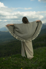 Бохо-накидка из фактурного хлопка (шоколад/волна)