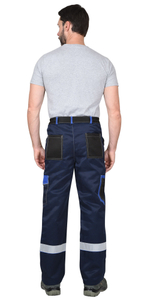 Костюм СИРИУС-ПОЛИНОМ куртка и брюки, синий с черным и васильковым, СОП