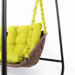 Садовая качеля-диван Коричневый с желтой подушкой