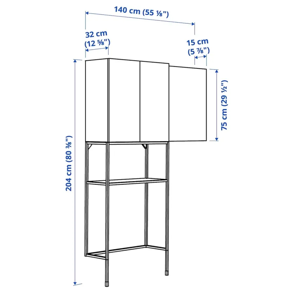 Книжный шкаф -  ENHET IKEA/ ЭНХЕТ ИКЕА, 204х140 см, белый