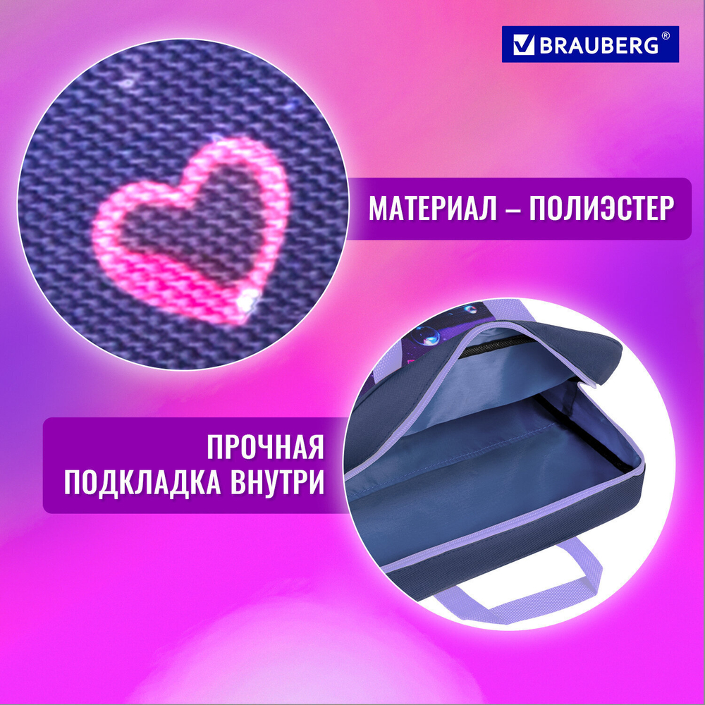 Папка на молнии с ручками BRAUBERG А4 1 отделение полиэстер 80 мм "Anime cat" (2 штуки в упаковке)