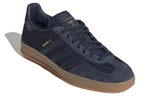 Adidas originals Gazelle Indoor leather classic retro casual non-slip wear-resistant lightweight low-top sneakers for men and women the same dark blue