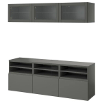 Комбинация для хранения ТВ - IKEA BESTÅ/BESTA, 192x42x180см, серый, БЕСТО ИКЕА