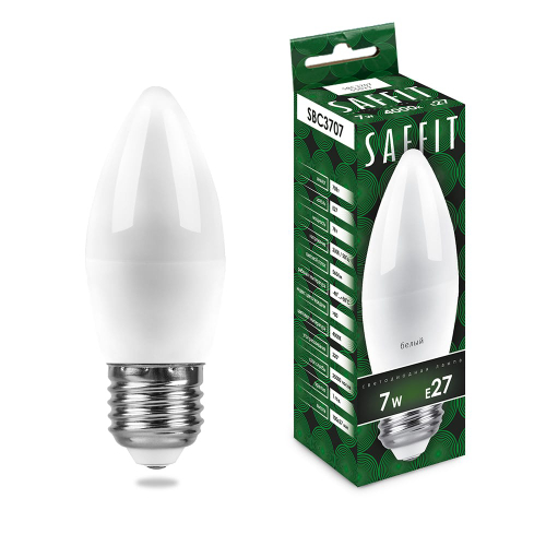 Лампа светодиодная LED SAFFIT свеча SBС3707 7W Е27 С37 4000K