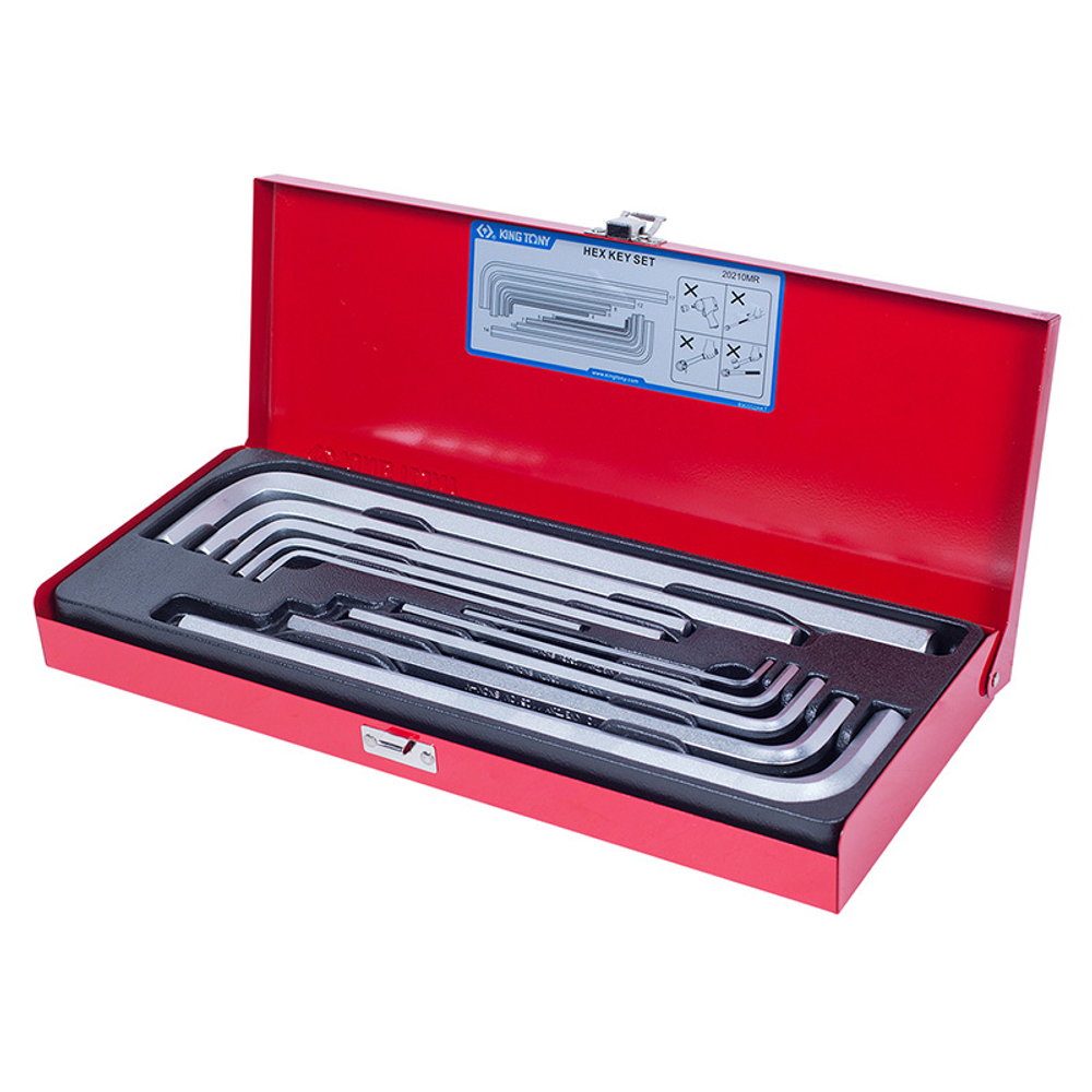 Набор Г-образных шестигранников 3-17 мм, 10 предметов KING TONY 20210MR