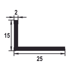 Профиль уголок Лука 25*15*2 Уп 08.2000.501л серебро