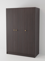 Шкаф для одежды, 120х55х175, Марм, распашной, в прихожую, со штангой и полкой, черный, Dipriz