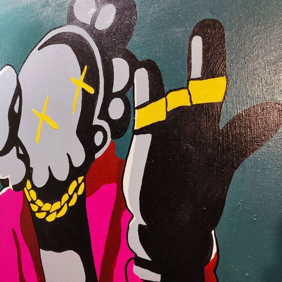 Картина авторская на холсте "KAWS" (90х65см)