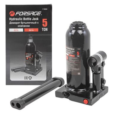 Домкрат бутылочный 5т с клапаном (высота подхвата-185мм, высота подъема-360мм) Forsage F-T90504(Euro)