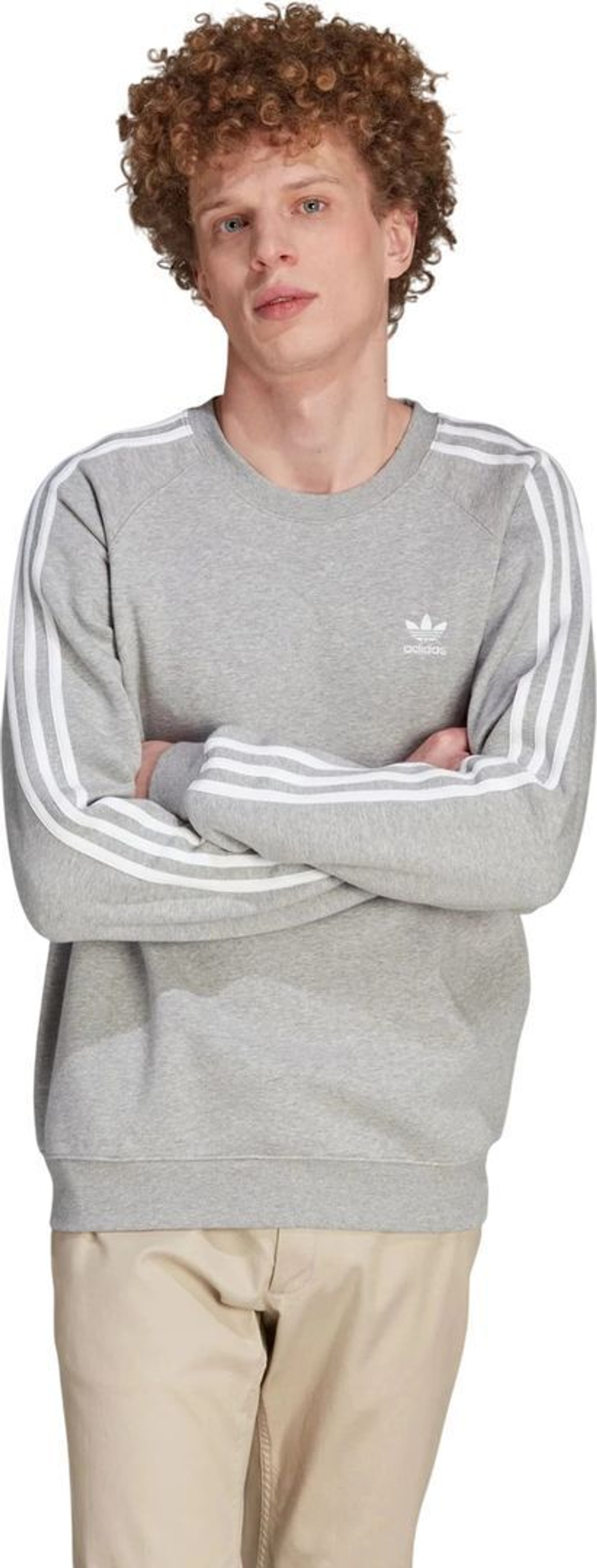Толстовка Adidas 3-STRIPES CREW серый