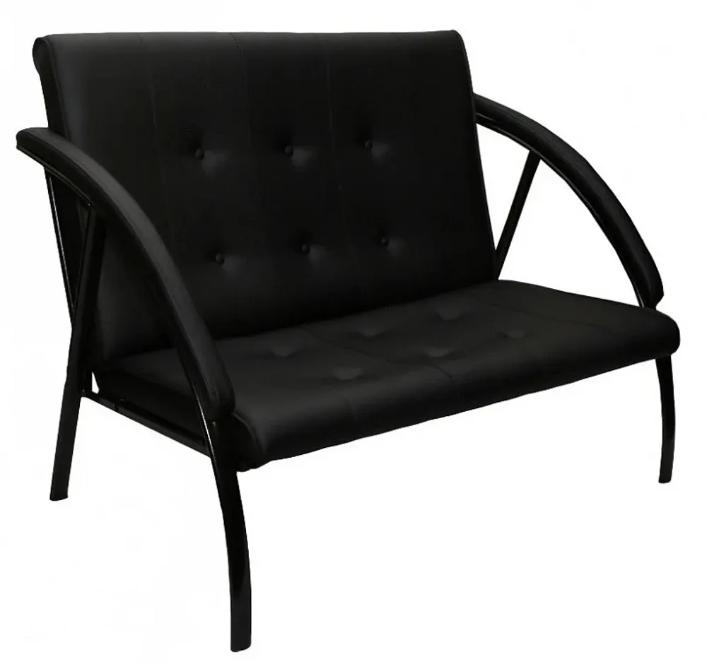 Диван Фортуна-5 (20) 2-х мест Эконом перф.черный к/з черный