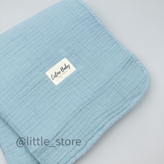 Плед-одеяло из муслина, Голубая сталь